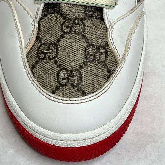 Gucci White Leather GG Monogram High-Top Sneakers Size 7 Mens Basketball Shoes - Picture 15 of 15